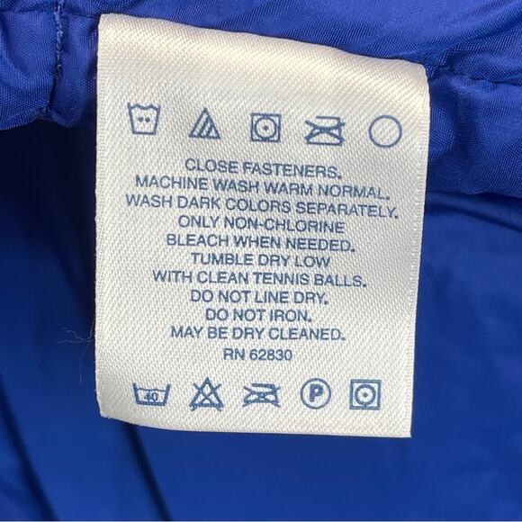 Lands' End Mens Goose Down Square Quilted Snap Puffer Vest Blue - Picture 6 of 10